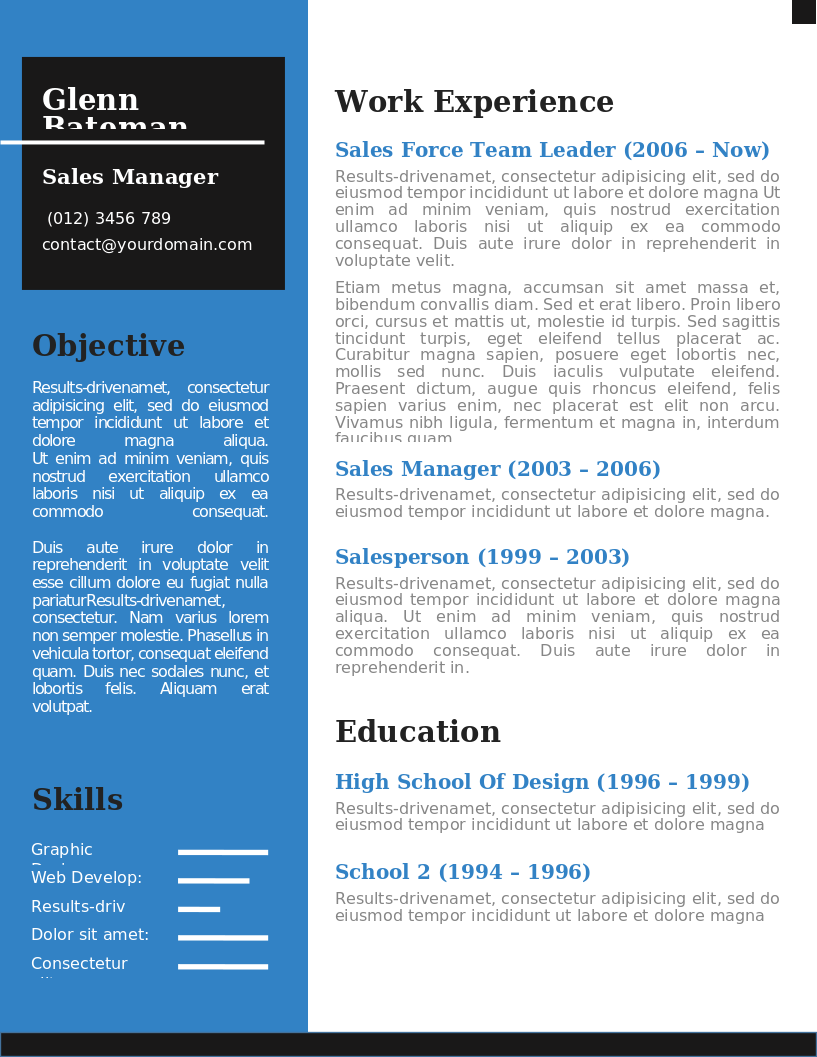 The Front Row Candidate CV – Vorschau